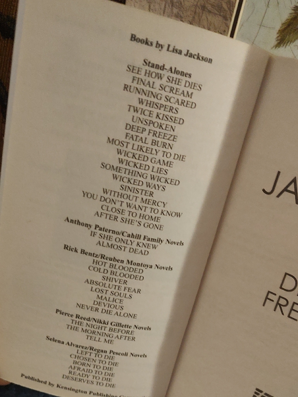 Lisa Jackson "Deep Freeze" Paperback Book - 2005 - Picture 5 of 11